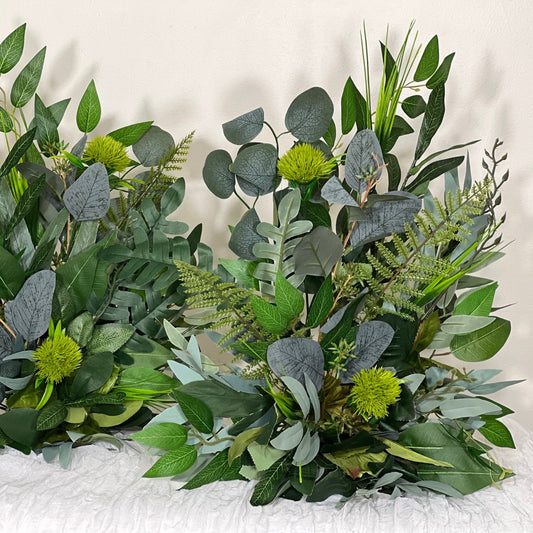 15 " Set of 2 Aisle Flowers Greennery Aisle Marker Ground Arch Wedding Greenery Only Barrel Eucalyptus Floor Arrangement Artificial Flower